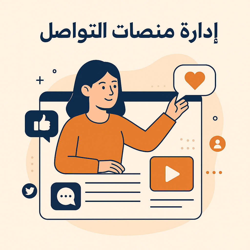  إدارة منصات<br> التواصل الاجتماعي